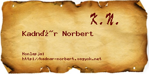 Kadnár Norbert névjegykártya