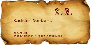 Kadnár Norbert névjegykártya