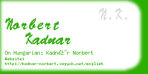 norbert kadnar business card